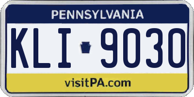 PA license plate KLI9030