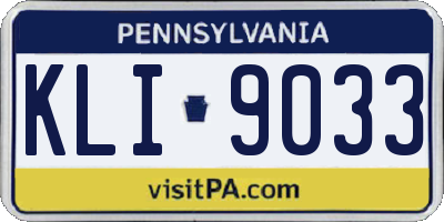 PA license plate KLI9033