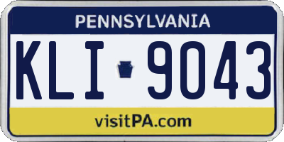 PA license plate KLI9043
