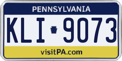 PA license plate KLI9073