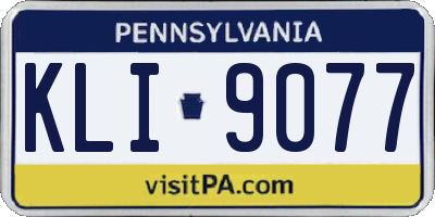 PA license plate KLI9077