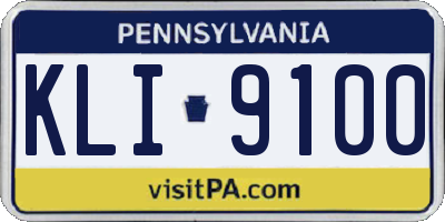 PA license plate KLI9100