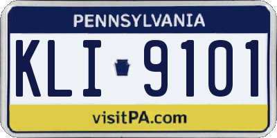 PA license plate KLI9101