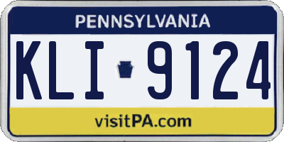 PA license plate KLI9124