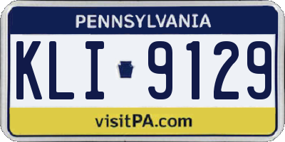 PA license plate KLI9129