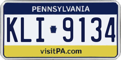 PA license plate KLI9134