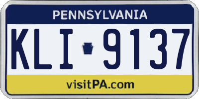 PA license plate KLI9137