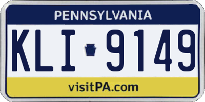 PA license plate KLI9149