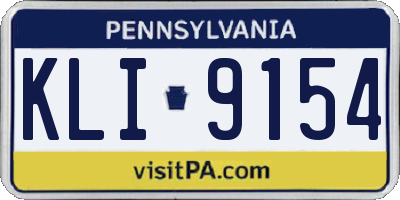PA license plate KLI9154