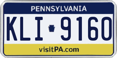 PA license plate KLI9160