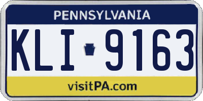 PA license plate KLI9163
