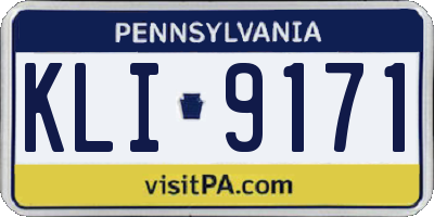 PA license plate KLI9171