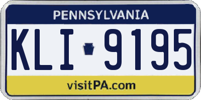 PA license plate KLI9195