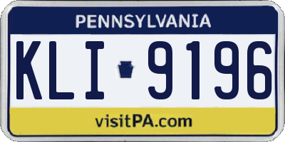 PA license plate KLI9196