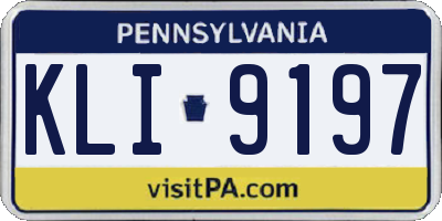 PA license plate KLI9197