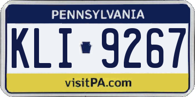 PA license plate KLI9267