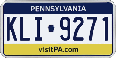 PA license plate KLI9271