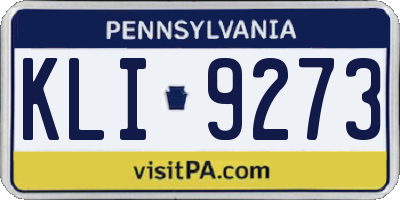 PA license plate KLI9273