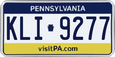 PA license plate KLI9277