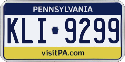 PA license plate KLI9299