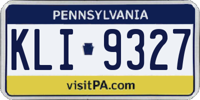 PA license plate KLI9327