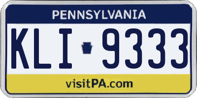 PA license plate KLI9333