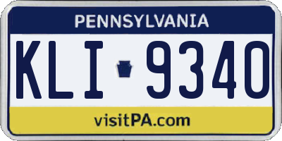 PA license plate KLI9340
