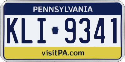 PA license plate KLI9341