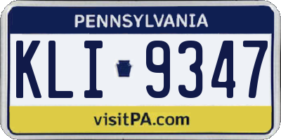 PA license plate KLI9347