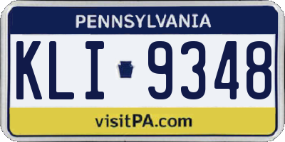 PA license plate KLI9348
