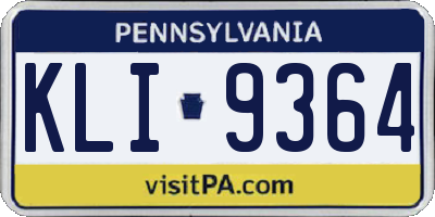 PA license plate KLI9364