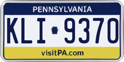PA license plate KLI9370