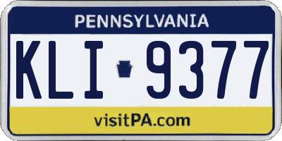 PA license plate KLI9377