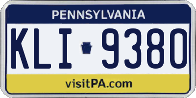 PA license plate KLI9380