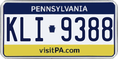 PA license plate KLI9388