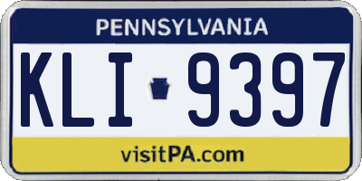 PA license plate KLI9397