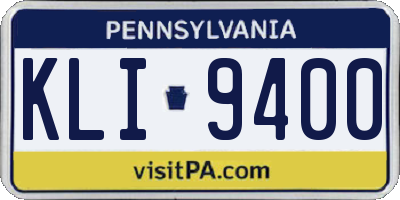 PA license plate KLI9400