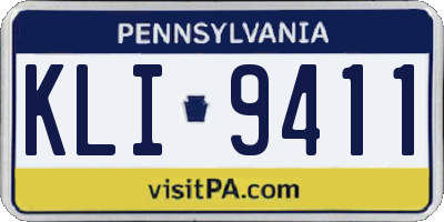 PA license plate KLI9411