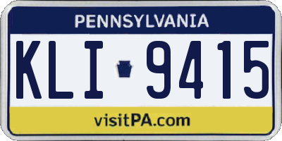 PA license plate KLI9415