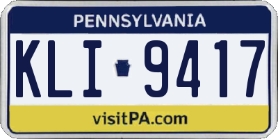 PA license plate KLI9417