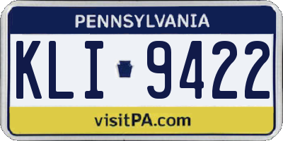 PA license plate KLI9422