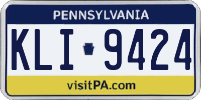 PA license plate KLI9424