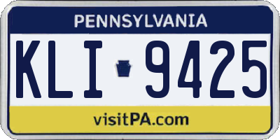 PA license plate KLI9425