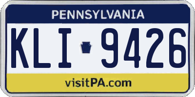 PA license plate KLI9426