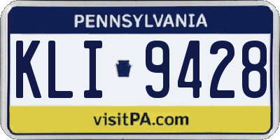 PA license plate KLI9428
