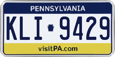 PA license plate KLI9429