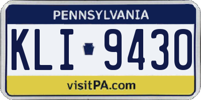 PA license plate KLI9430