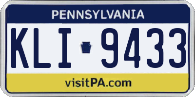 PA license plate KLI9433
