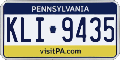 PA license plate KLI9435