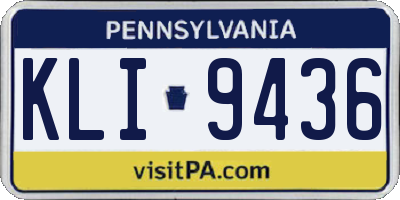 PA license plate KLI9436